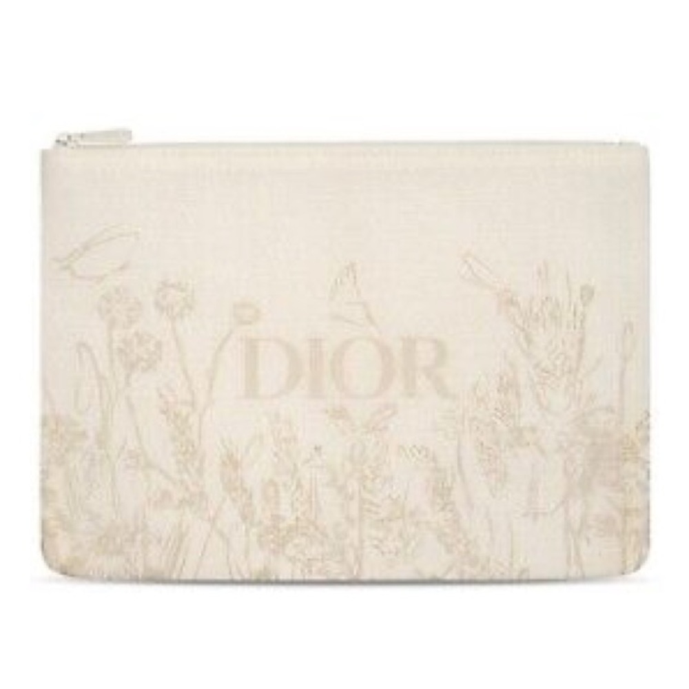 Dior Beige Botanical Pouch Clutch Bag limited edition , New
